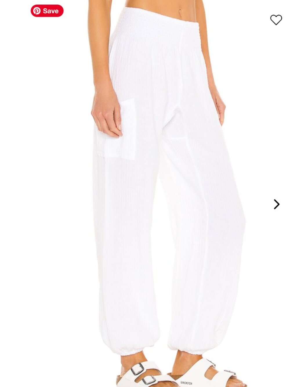 NWOT Bobi Beach Gauze Pant in White SZ M